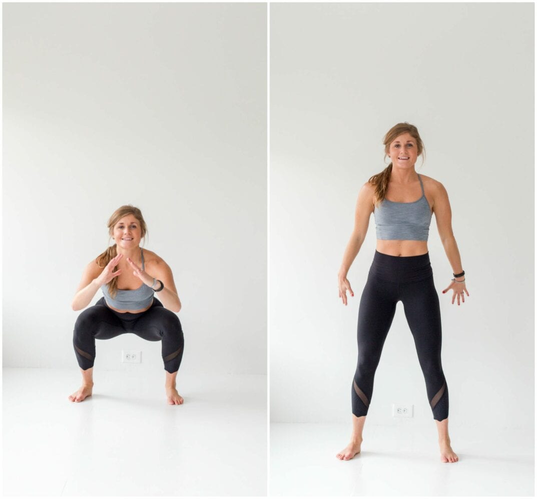 12 Squat Variations + Lower Body AMRAP Workout -- Air Squat -- www.nourishmovelove.com