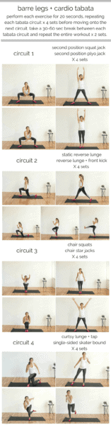 Barre Legs + Cardio Tabata Workout | Nourish Move Love