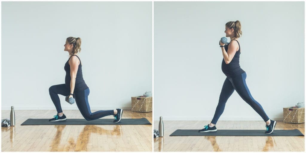 Static Lunge + Curl - Nourish, Move, Love