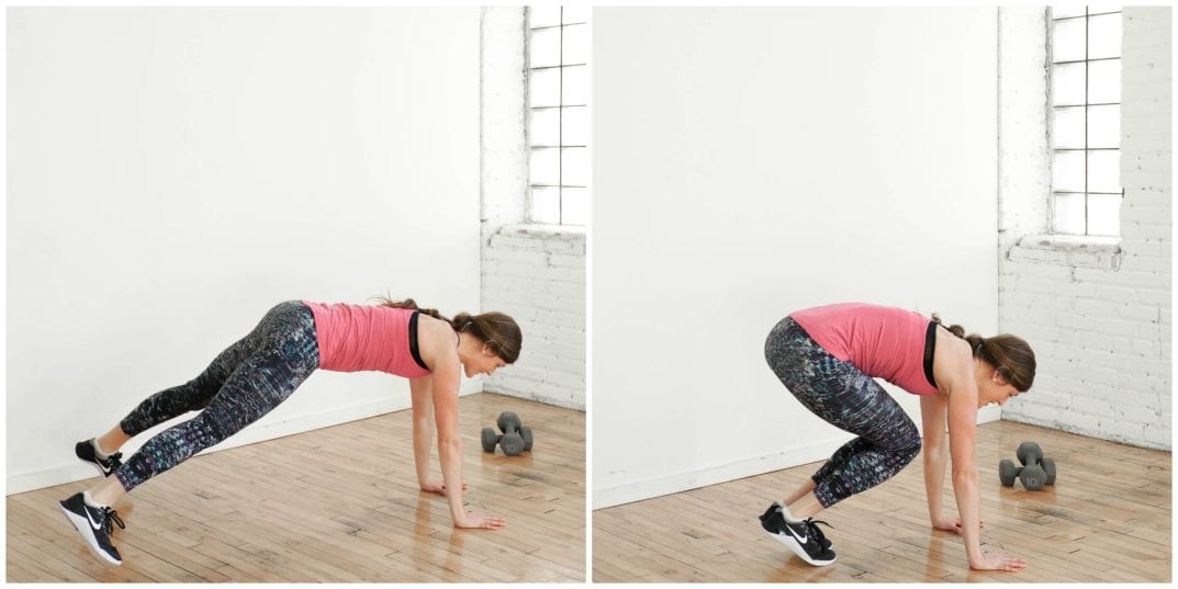 Plank Jack and Tuck Exercise | upper body HIIT Workout | www.nourishmovelove.com