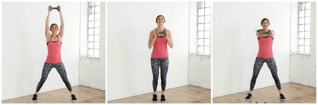 Press and Punch Jacks Exercise | upper body HIIT Workout | www.nourishmovelove.com