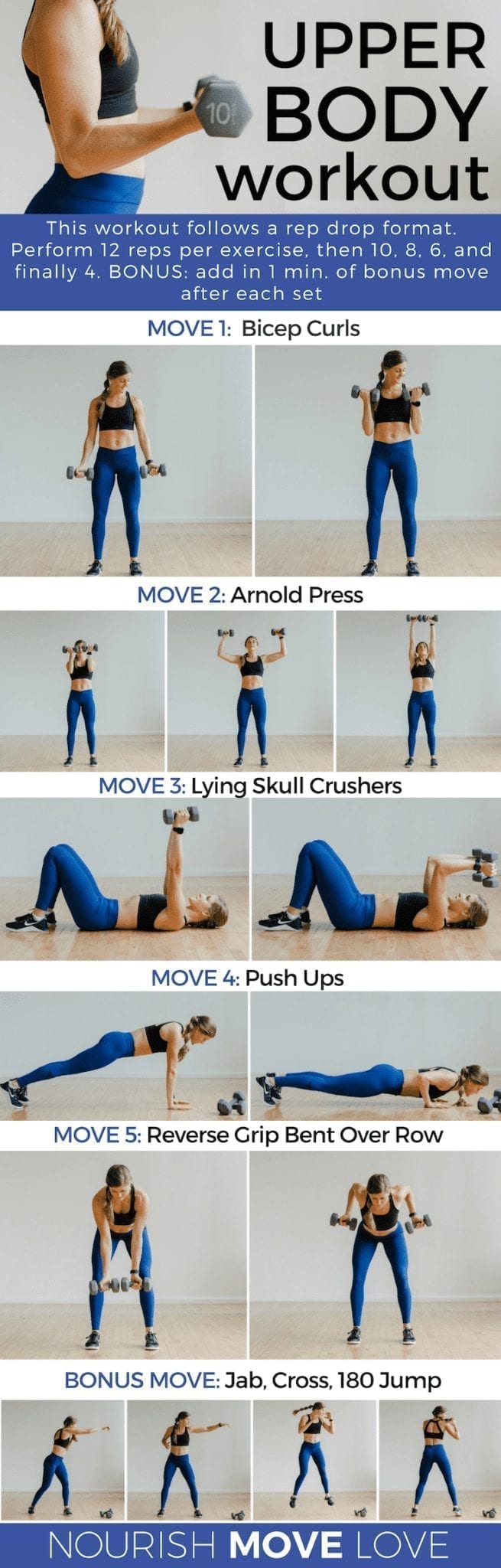 Best Upper Body Exercises For Women Arm Workout Toned Arms Nourish Move Love