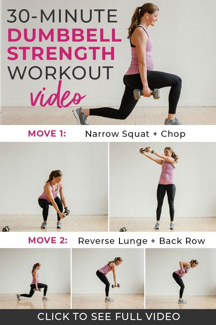 30 Minute Full Body Dumbbell Workout Video | Nourish Move Love