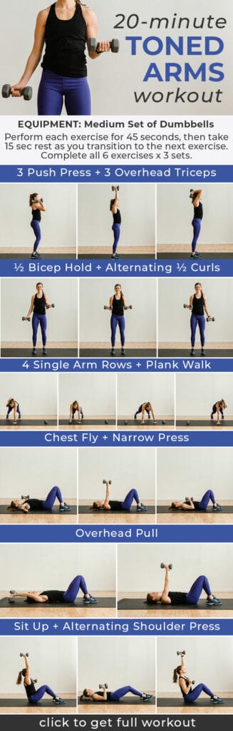 5 min arm workout with dumbbells