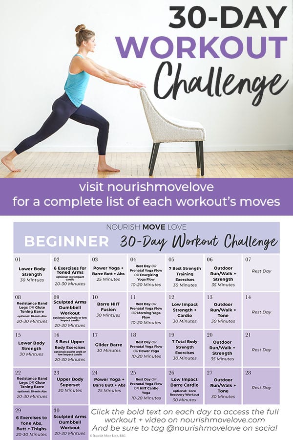 Beginner Workout Plan And Workout Calendar Nourish Move Love