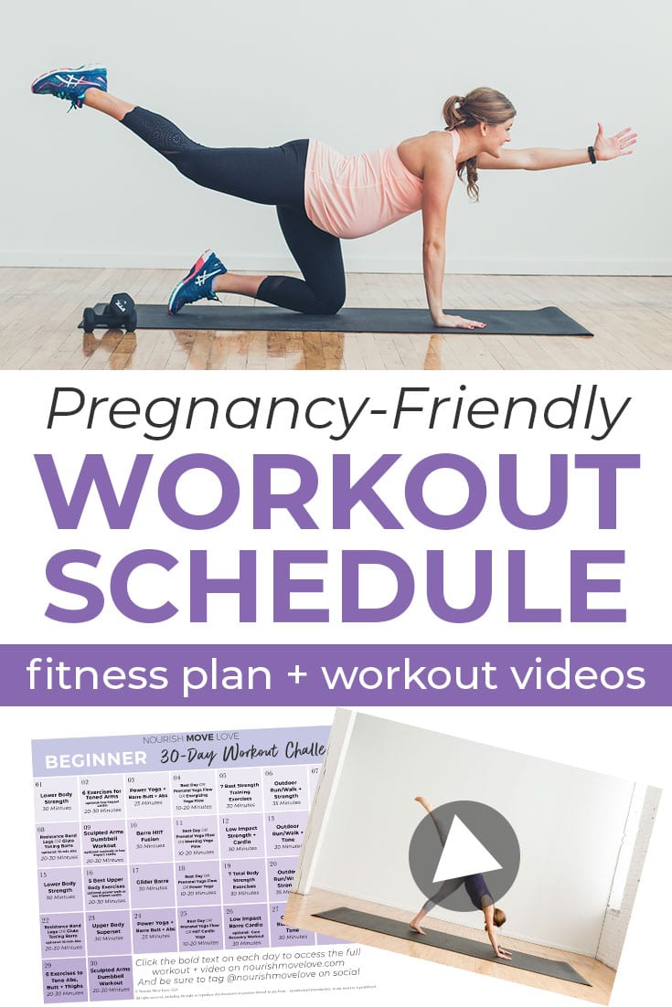 workout calendar and beginner workout plan Nourish, Move, Love