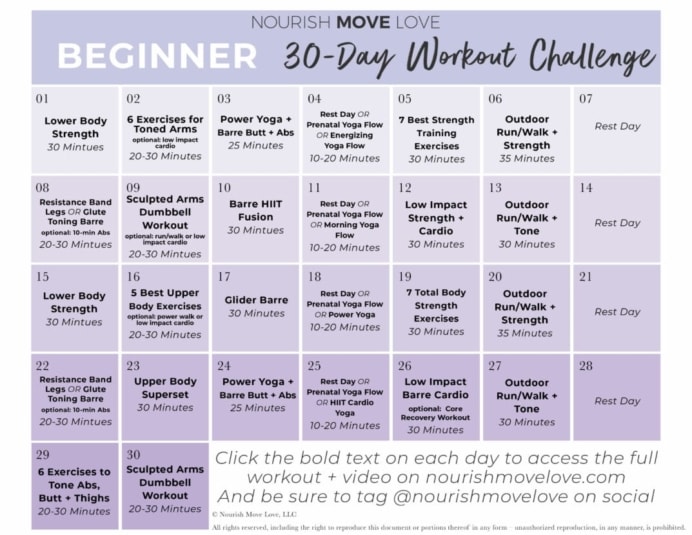 14 Day Challenge (FREE Home Workout Plan) | Nourish Move Love