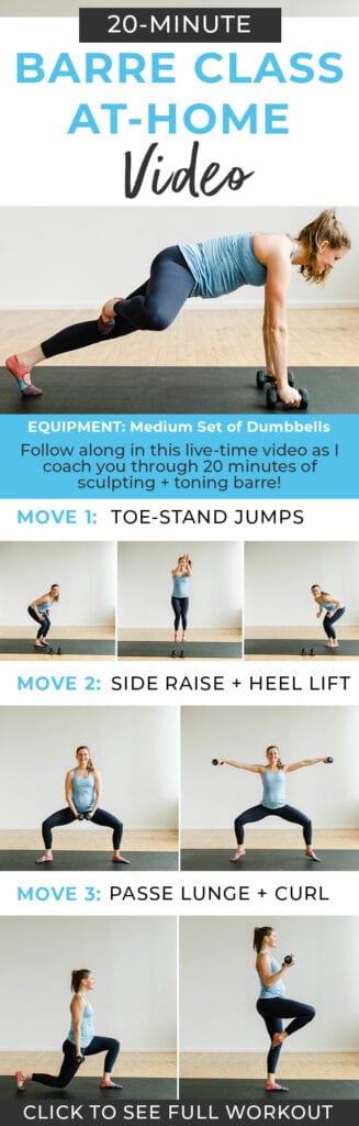 20-Minute Barre Class At Home Workout Video | Nourish Move Love