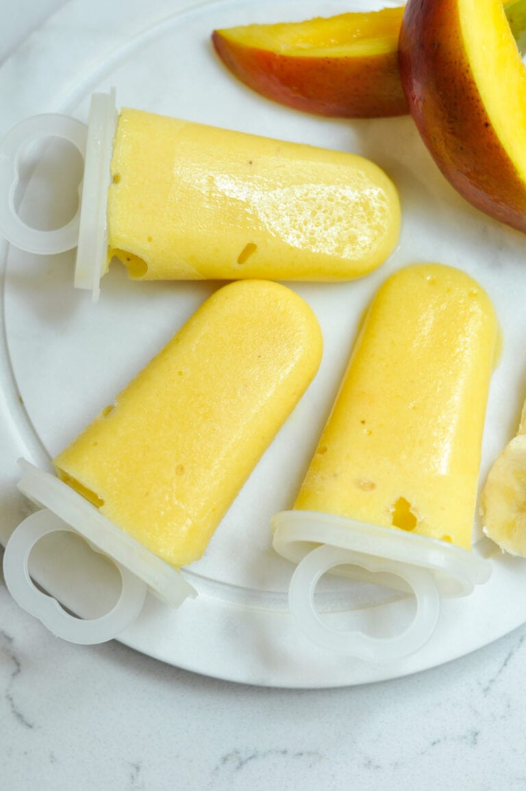 3-Ingredient Mango Smoothie Popsicles | Nourish Move Love