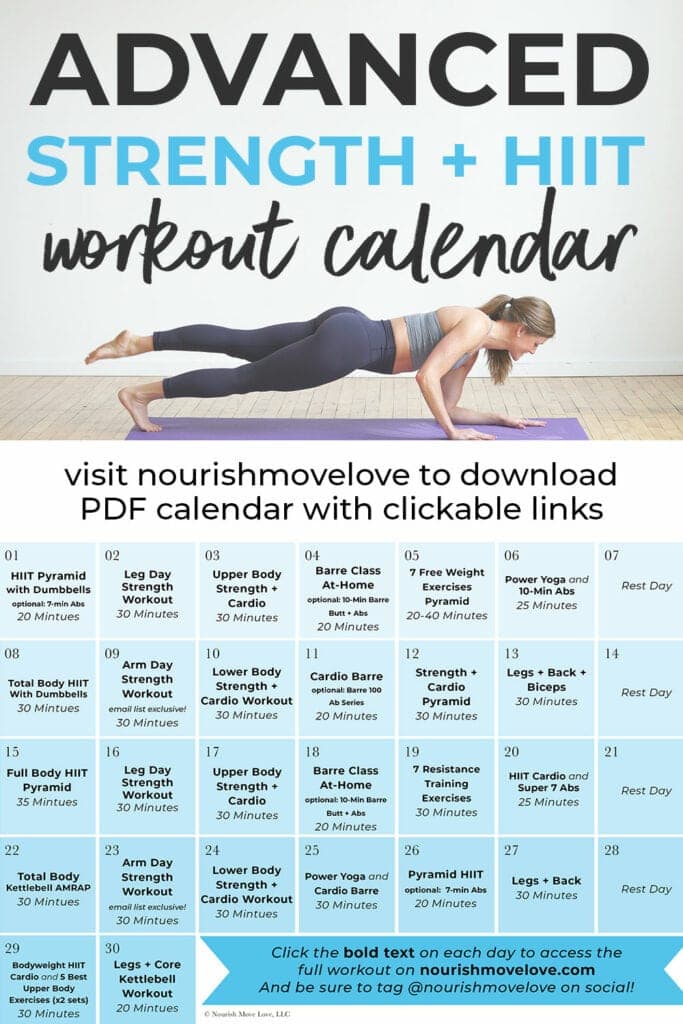 30-Day Advanced Workout Plan (Videos)