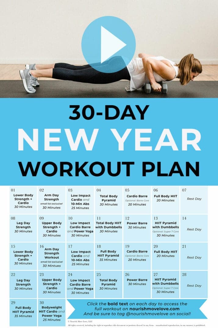 Free 30-Day Home Workout Plan | Nourish Move Love