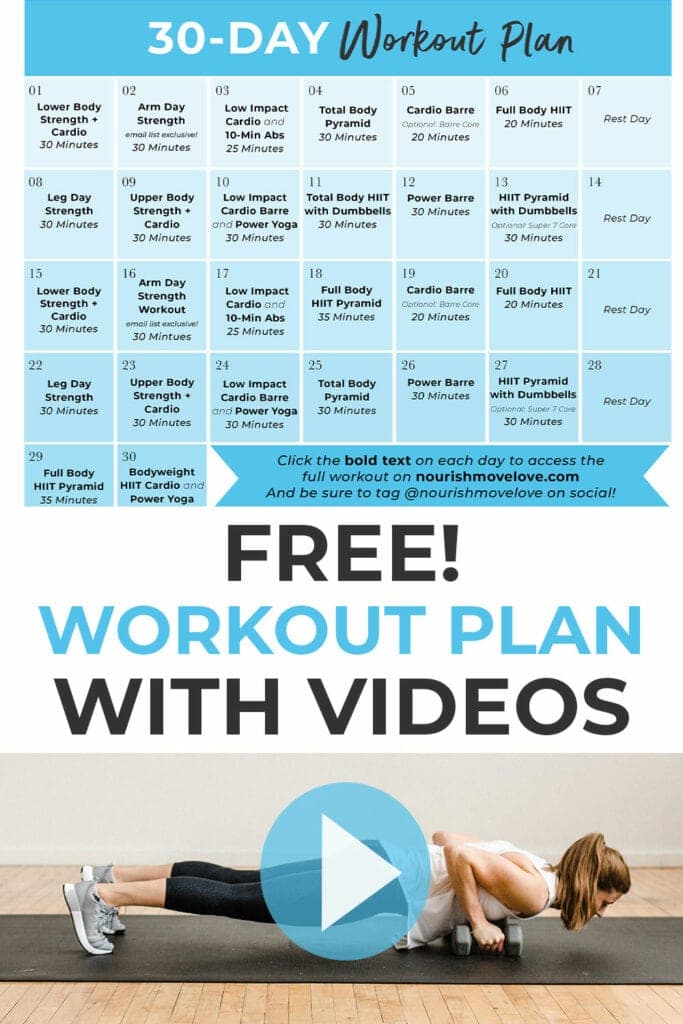Free 30 Day Home Workout Plan Nourish Move Love