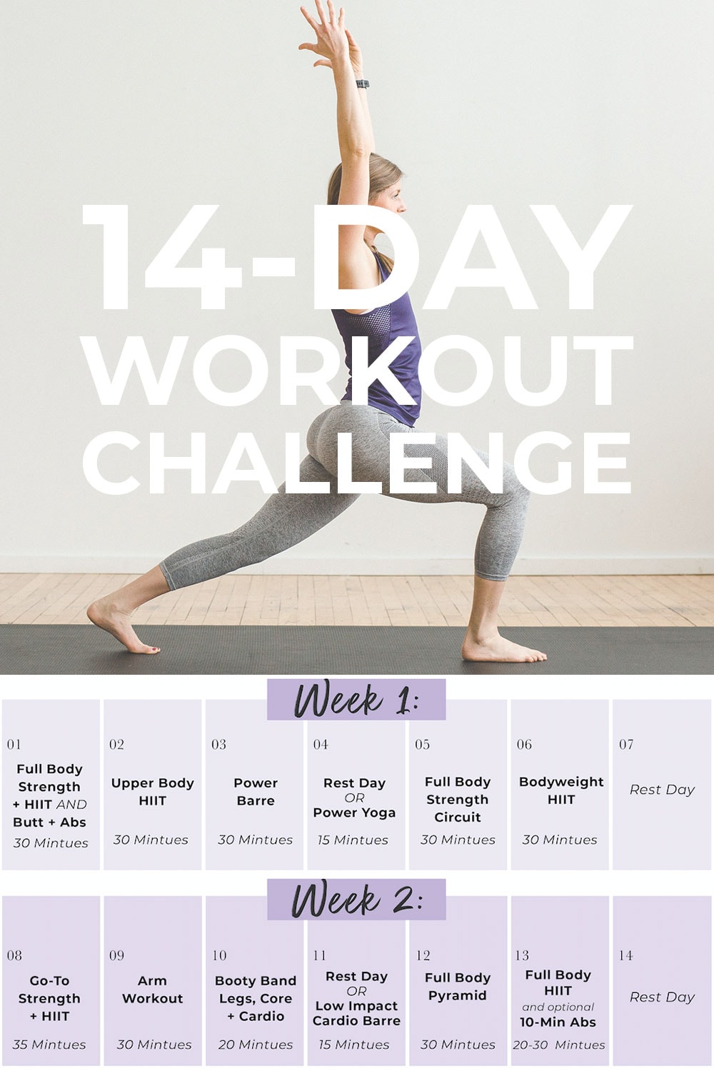 14-Day Workout Challenge + Full Body Workout Plan | Nourish Move Love