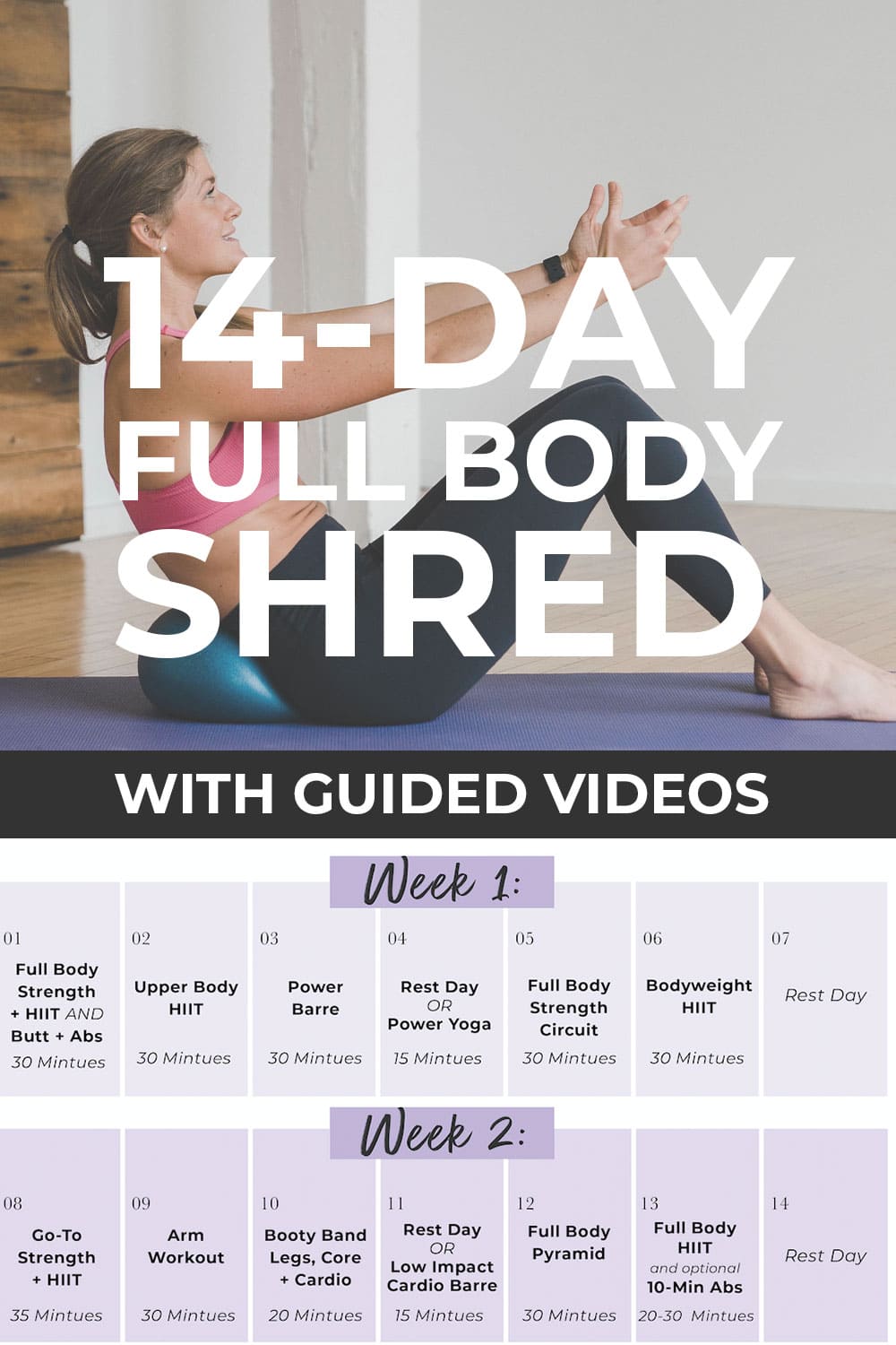 14-Day Workout Challenge + Full Body Workout Plan | Nourish Move Love