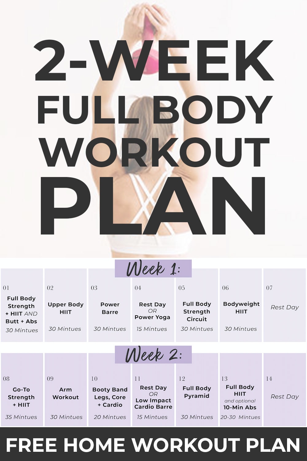 14 Day Challenge | full body workout plan - Nourish, Move, Love