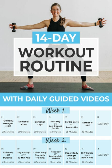 14 Day Challenge and 2 Week Workout Plan - Nourish, Move, Love