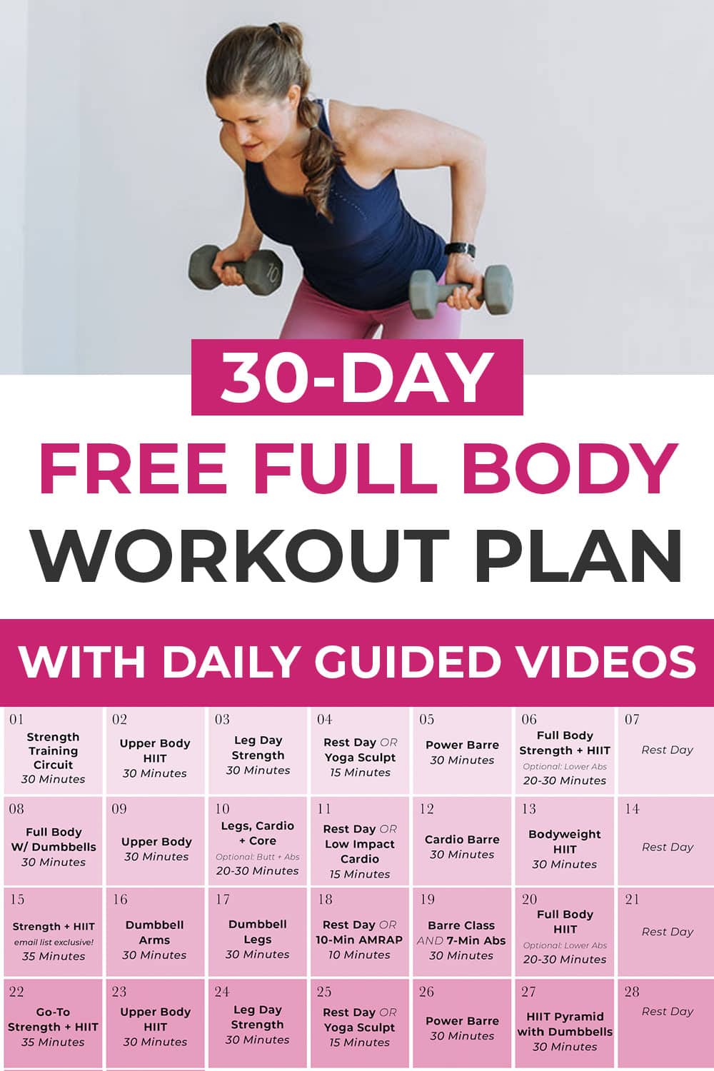 30Day Home Workout Plan For Women Nourish Move Love