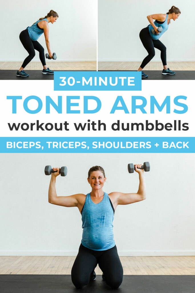 Dumbbell Arm Training Women  Dumbell workout, Workout, Workout plan