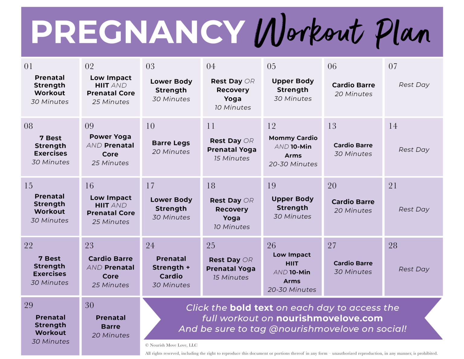 Day Pregnancy Workout Plan Nourish Move Love