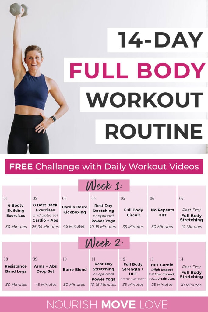 FREE 14 Day Full Body Workout Plan For Women Nourish Move Love