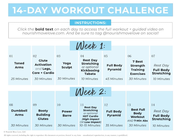 14 Day Challenge (free Home Workout Plan) 