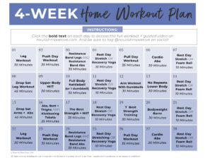 FREE 4-Week Workout Plan for Women (Full Body) | Nourish Move Love