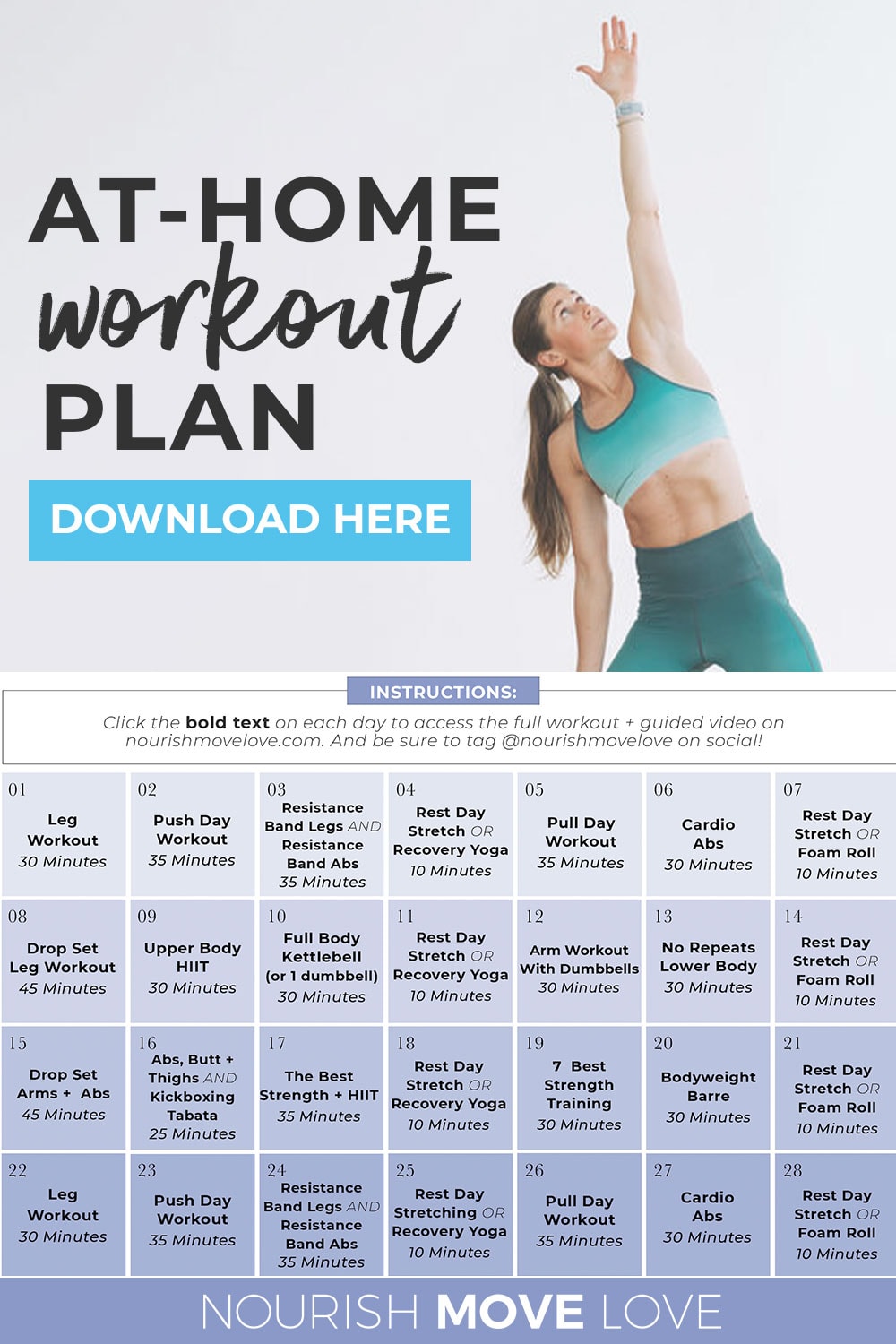 FREE 4Week Workout Plan (Videos) Nourish Move Love
