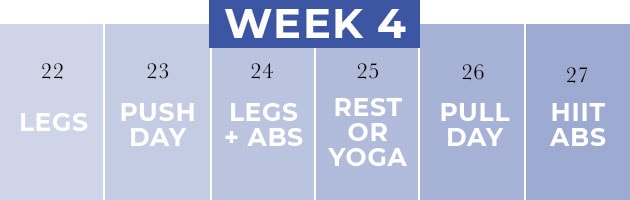 Weekly Workout Plan: A Week of Workouts (Total Body, Cardio, Legs