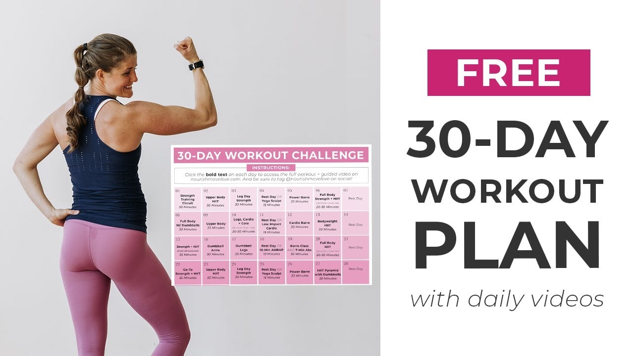 4-Week Exercise Plan for Absolute Beginners Calendar Download