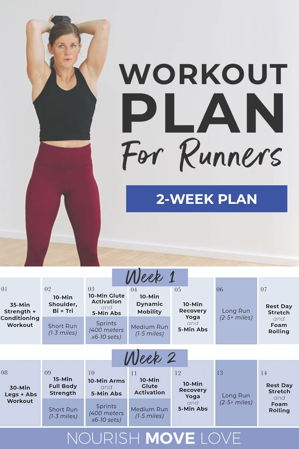 FREE 2-Week Strength + Running Workout Plan | Nourish Move Love