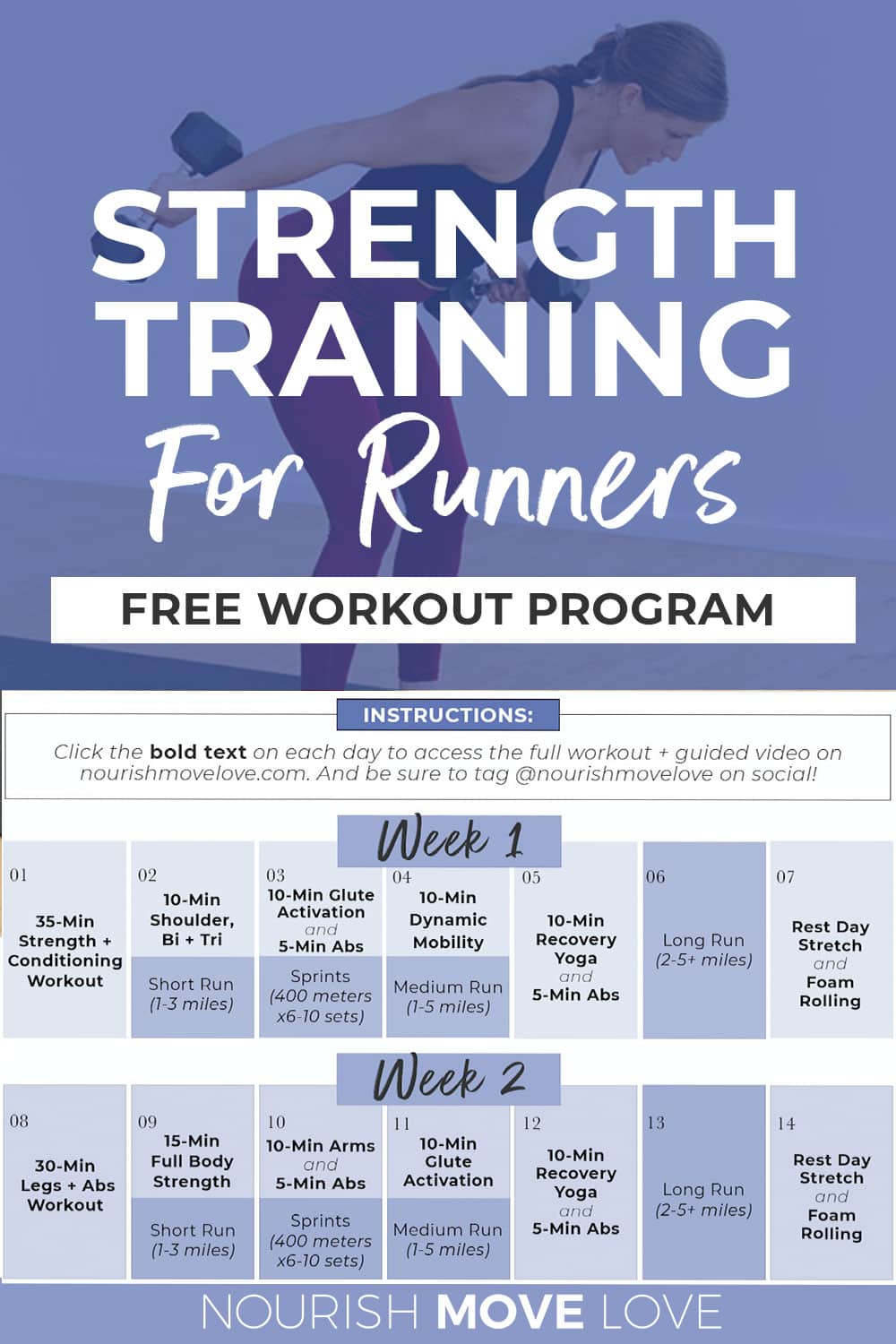 FREE 2 Week Strength Running Workout Plan Nourish Move Love