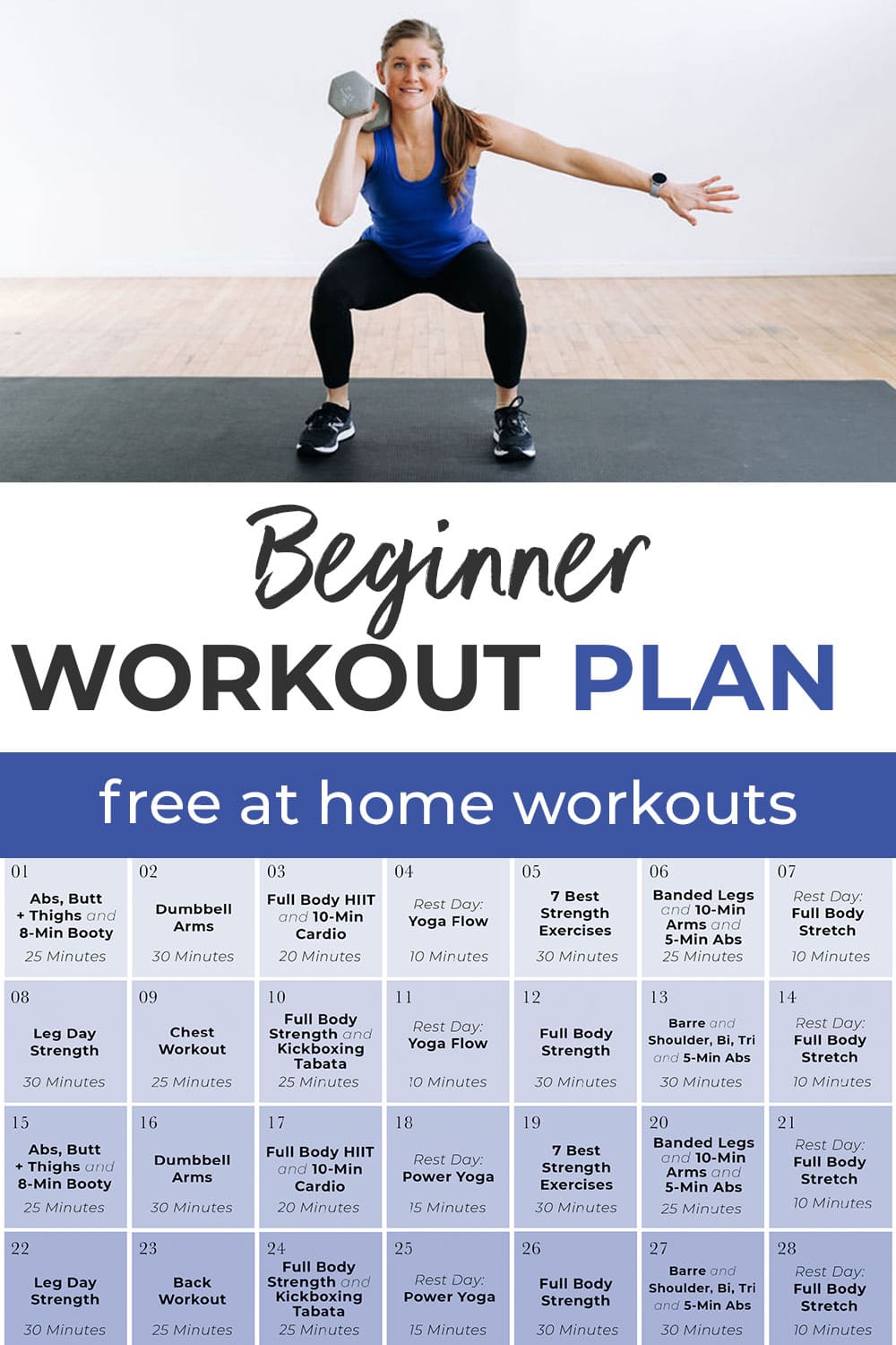 30-Day Beginner Workout Plan (Videos) | Nourish Move Love