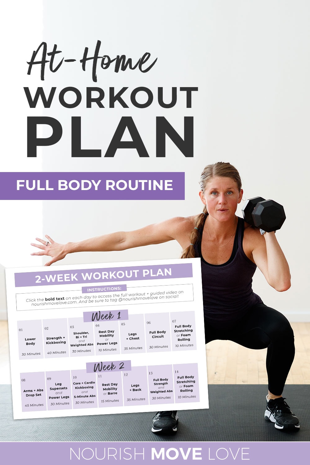 FREE Full Body Workout Plan PDF (2-Week Plan) | Nourish Move Love