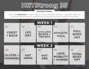 HIITStrong 35: FREE 2-Week Full Body Workout Plan | Nourish Move Love