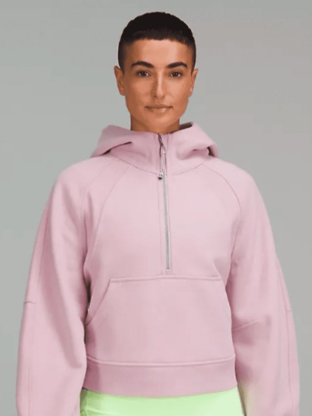 Womens Scuba Half Zip Crop Pink Hoodie Womens With Stand Collar, Oversized  Fleece Sweatshirt For Gym And Sports, Featuring Pockets And Thumb Holes  From Yomy, $23.58