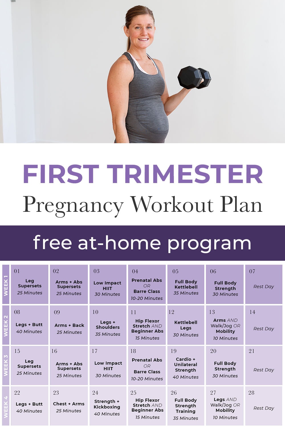 First Trimester Workout Plan (FREE PDF) | Nourish Move Love