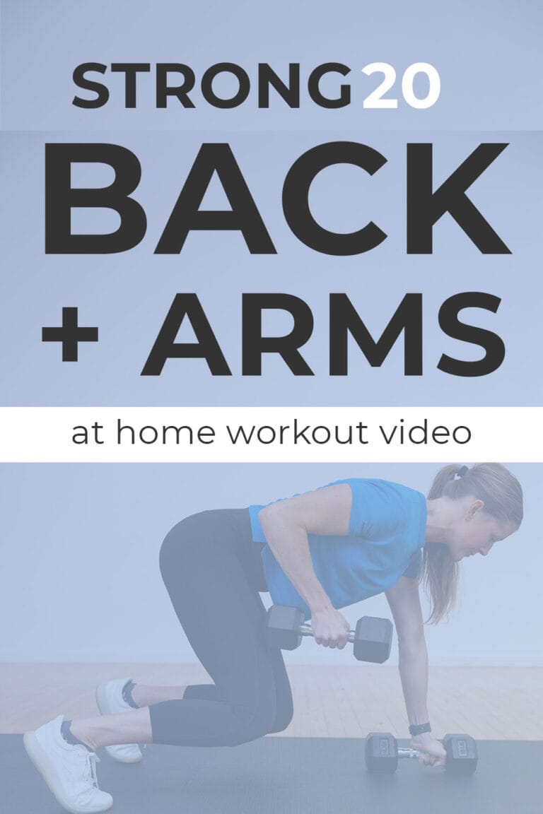 20 Minute Back And Arm Workout Video Nourish Move Love   BackandArmsPin1 768x1152 