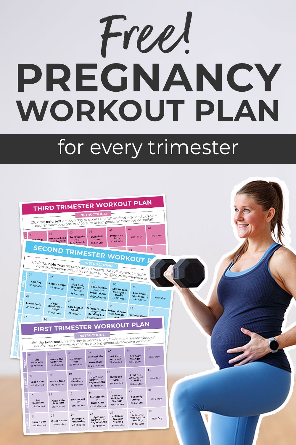 Free Pregnancy Workout Plan (by Trimester) | Nourish Move Love
