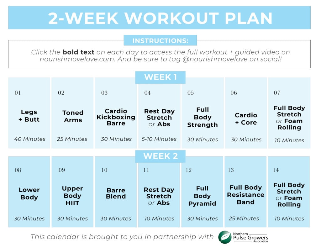 Free 14 Day Challenge Workout Meal Plan Nourish Move Love