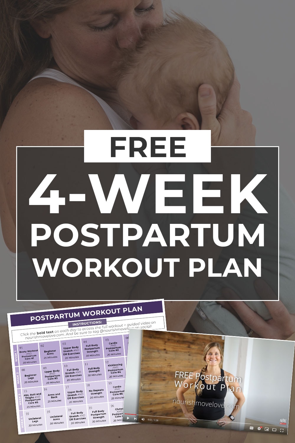 Free Postpartum Workout Plan (with Videos) | Nourish Move Love