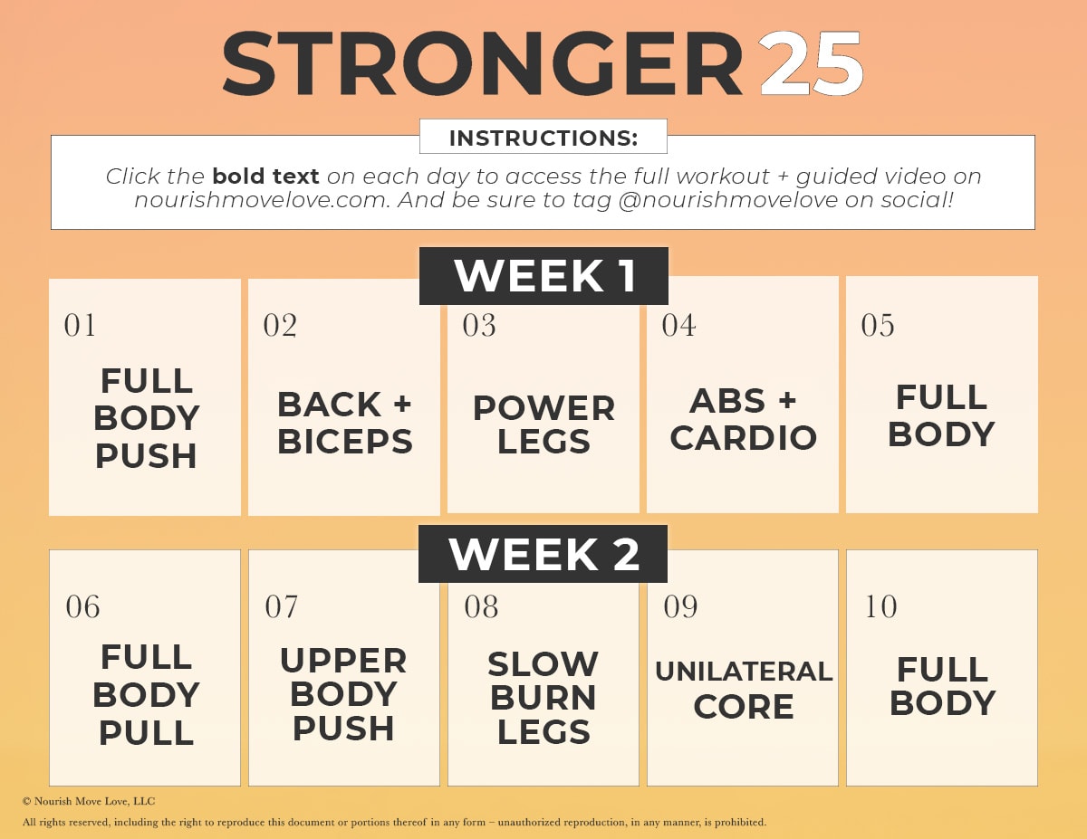 Stronger 25 Free Full Body Strength Plan Nourish Move Love