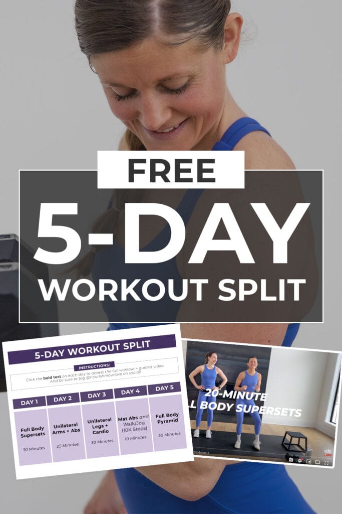 5 Day Workout Split With Daily Videos PDF Nourish Move Love