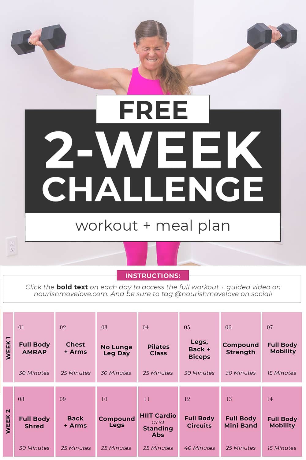 Free 2-Week Workout and Meal Plan (PDF) | Nourish Move Love