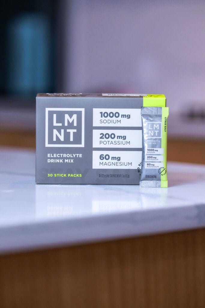 LMNT package in the Citrus salt flavor as part of the best electrolyte powders.  