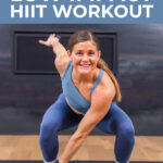 woman performing low squat and toe tap