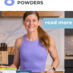 woman posing with 8 different electrolyte powders