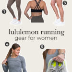 collage of five different lululemon running items