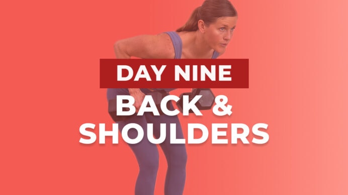woman performing back row as part of back and shoulder workout