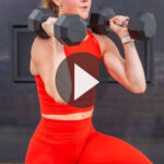 woman performing squat thruster