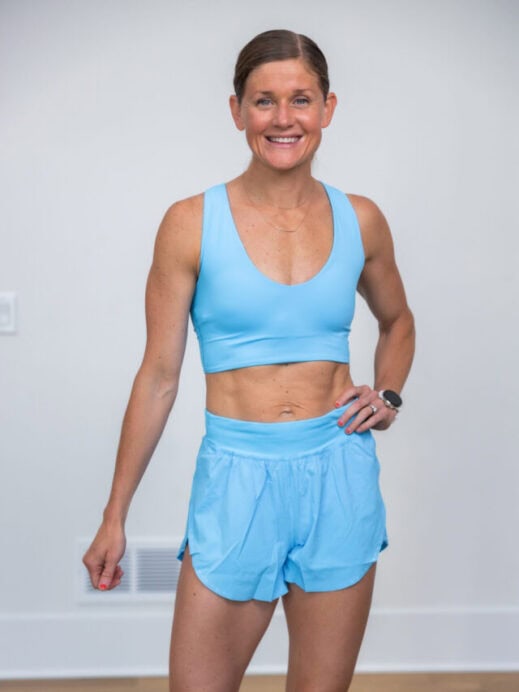 woman wearing lululemon bend this scoop and bend bra as part of review of best lululemon sports bras